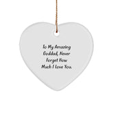 Funny Goddad Heart Ornament, To My Amazing Goddad, Never Forget How Much I Love You., Gifts from Men to Goddad for Christmas - Image 1